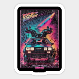 Back to the Future Distressed Damaged DeLorean Sticker